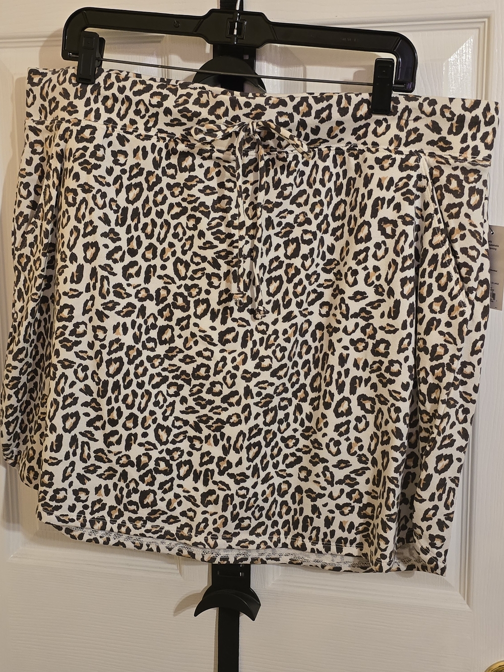 Nine West Leopard Print Mini Skirt - Cream, Brown, Black